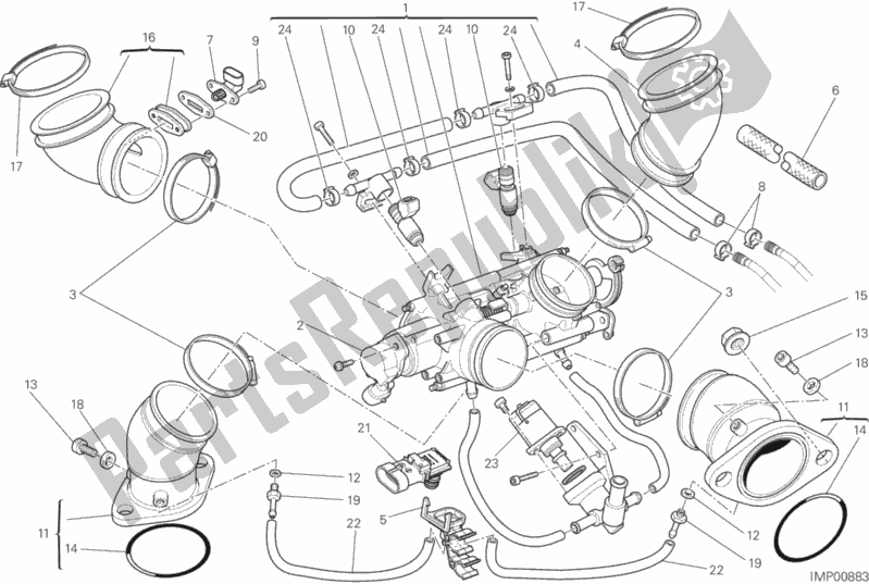 Tutte le parti per il 016 - Corpo Farfallato del Ducati Monster 796 ABS Thailand 2014